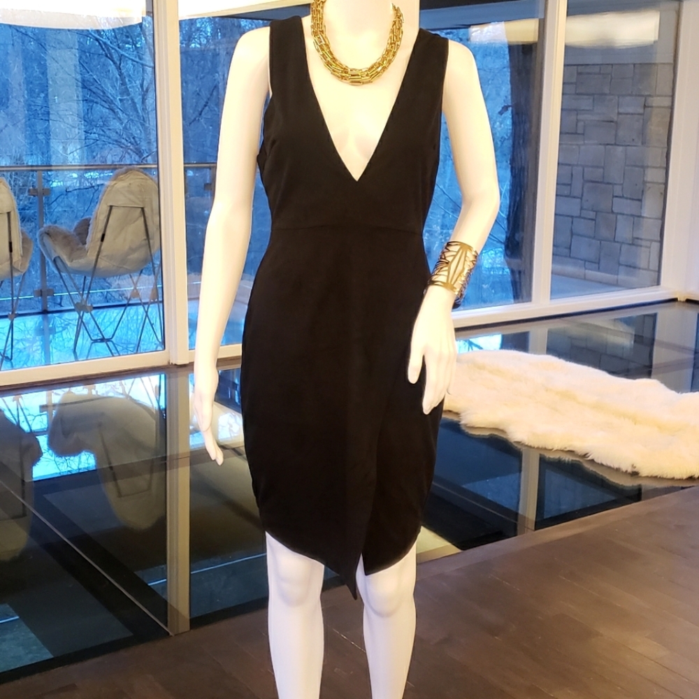 Plunge neck cocktail dress